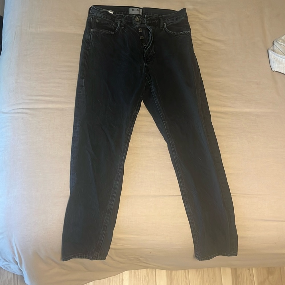 Agolde black boot cut denim